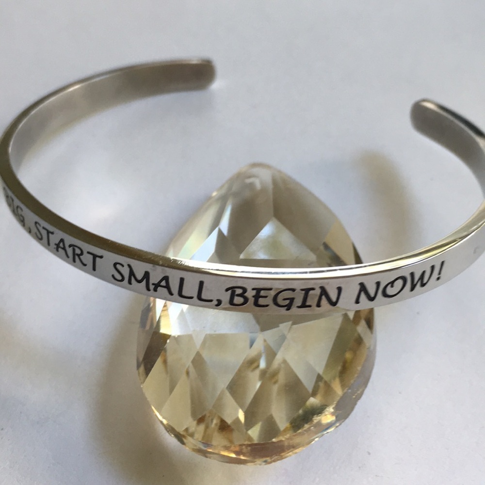 Think Big Stainless Steel Cuff Bracelet